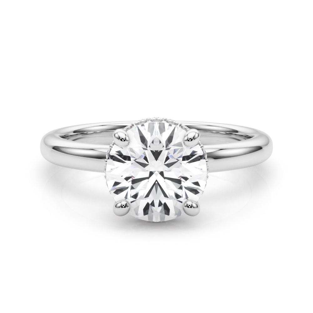 Round Hidden Halo Lab Grown Diamond Engagement Ring - VS1 D/E/F | 14K & 18K Gold | 14K Rose Gold | Round Lab Diamond | Picasso Gold & Diamond Chicago