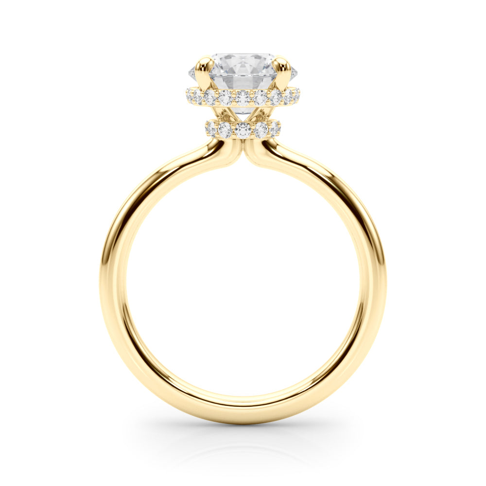 Round Hidden Halo Lab Grown Diamond Engagement Ring - VS1 D/E/F | 14K & 18K Gold | 14K Rose Gold | Round Lab Diamond | Picasso Gold & Diamond Chicago