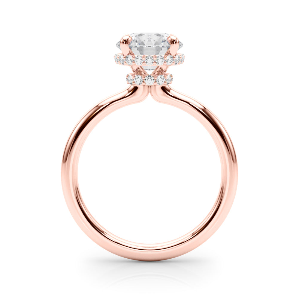 Round Hidden Halo Lab Grown Diamond Engagement Ring - VS1 D/E/F | 14K & 18K Gold | 14K Rose Gold | Round Lab Diamond | Picasso Gold & Diamond Chicago