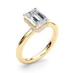 Emerald Cut Hidden Halo Lab Grown Diamond Engagement Ring - VS1 D/E/F | 14K & 18K Gold | 14K White Gold | Emerald Cut Lab Diamond | Picasso Gold & Diamond Chicago