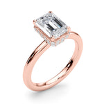 Emerald Cut Hidden Halo Lab Grown Diamond Engagement Ring - VS1 D/E/F | 14K & 18K Gold | 14K Yellow Gold | Emerald Cut Lab Diamond | Picasso Gold & Diamond Chicago