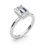 Emerald Cut Hidden Halo Lab Grown Diamond Engagement Ring - VS1 D/E/F | 14K & 18K Gold | 14K Yellow Gold | Emerald Cut Lab Diamond | Picasso Gold & Diamond Chicago