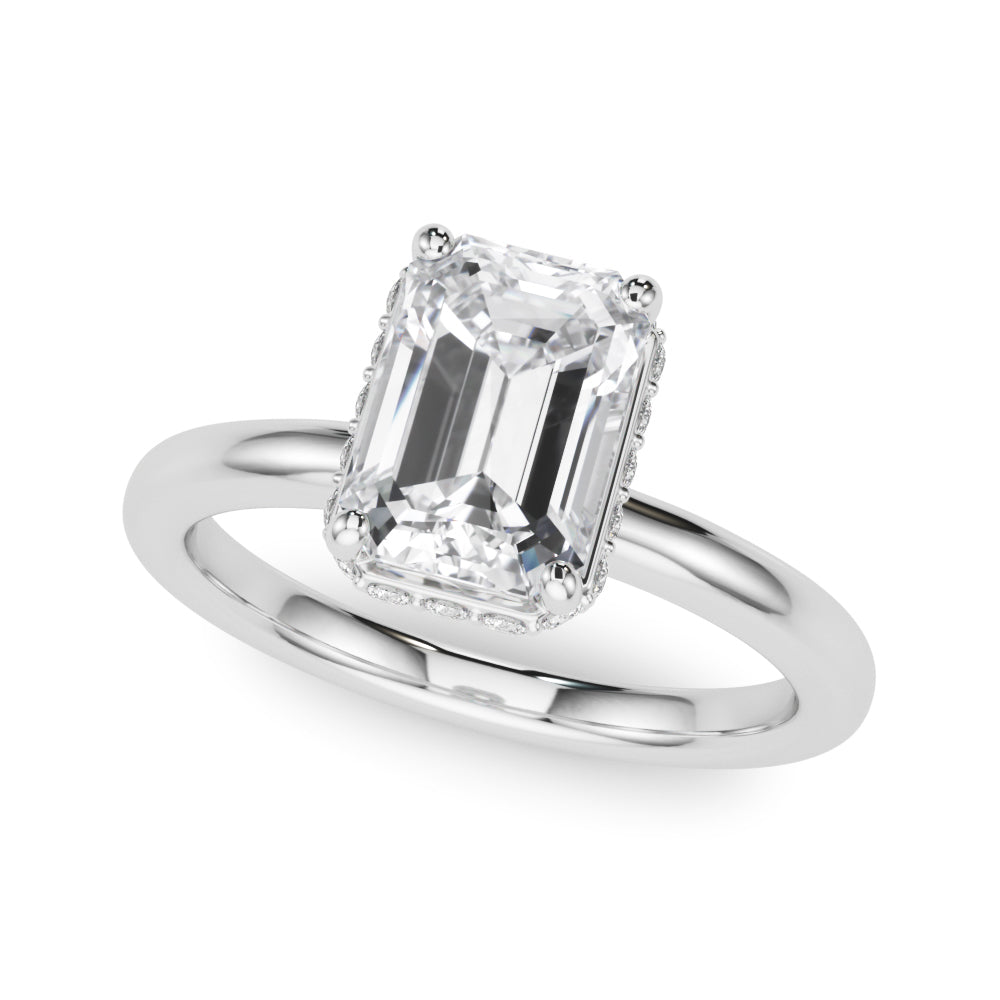 Emerald Cut Hidden Halo Lab Grown Diamond Engagement Ring - VS1 D/E/F | 14K & 18K Gold | 14K White Gold | Emerald Cut Lab Diamond | Picasso Gold & Diamond Chicago