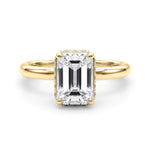 Emerald Cut Hidden Halo Lab Grown Diamond Engagement Ring - VS1 D/E/F | 14K & 18K Gold | 14K Yellow Gold | Emerald Cut Lab Diamond | Picasso Gold & Diamond Chicago