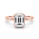 Emerald Cut Hidden Halo Lab Grown Diamond Engagement Ring - VS1 D/E/F | 14K & 18K Gold | 14K Yellow Gold | Emerald Cut Lab Diamond | Picasso Gold & Diamond Chicago