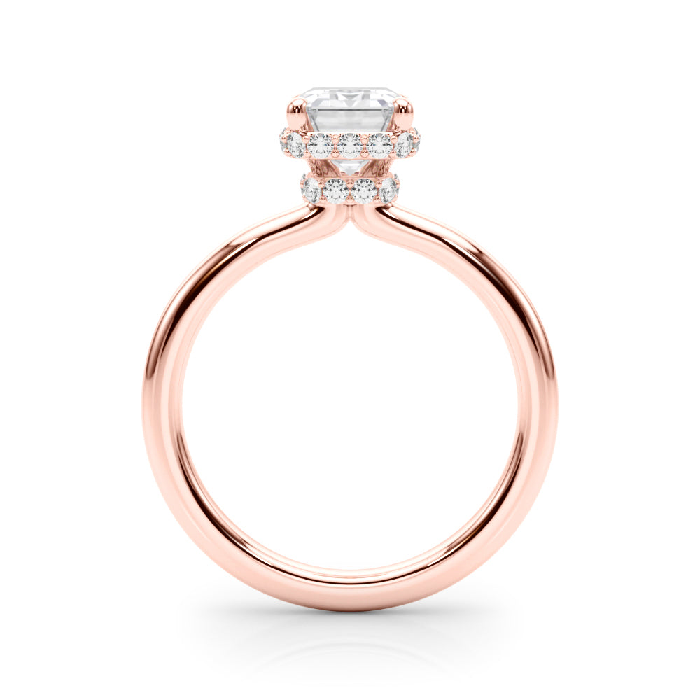 Emerald Cut Hidden Halo Lab Grown Diamond Engagement Ring - VS1 D/E/F | 14K & 18K Gold | 14K Rose Gold | Emerald Cut Lab Diamond | Picasso Gold & Diamond Chicago