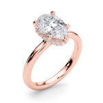 Pear Hidden Halo Lab Grown Diamond Engagement Ring - VS1 D/E/F | 14K & 18K Gold | 14K Yellow Gold | Pear Lab Diamond | Picasso Gold & Diamond Chicago