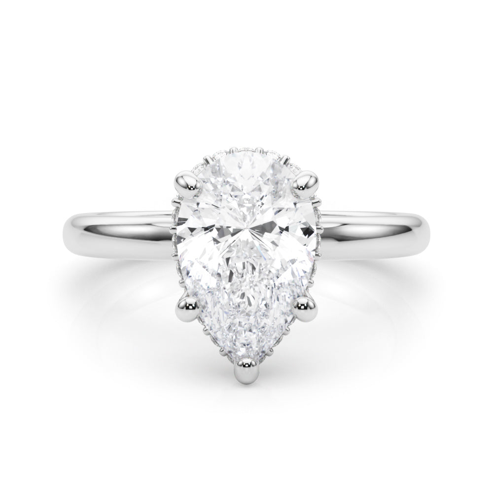 Pear Hidden Halo Lab Grown Diamond Engagement Ring - VS1 D/E/F | 14K & 18K Gold | 14K Rose Gold | Pear Lab Diamond | Picasso Gold & Diamond Chicago