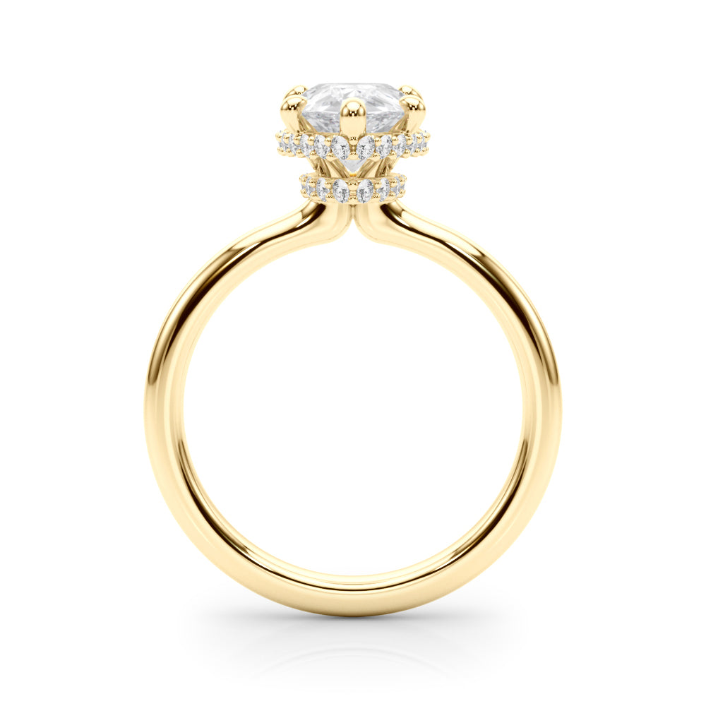 Pear Hidden Halo Lab Grown Diamond Engagement Ring - VS1 D/E/F | 14K & 18K Gold | 14K Rose Gold | Pear Lab Diamond | Picasso Gold & Diamond Chicago
