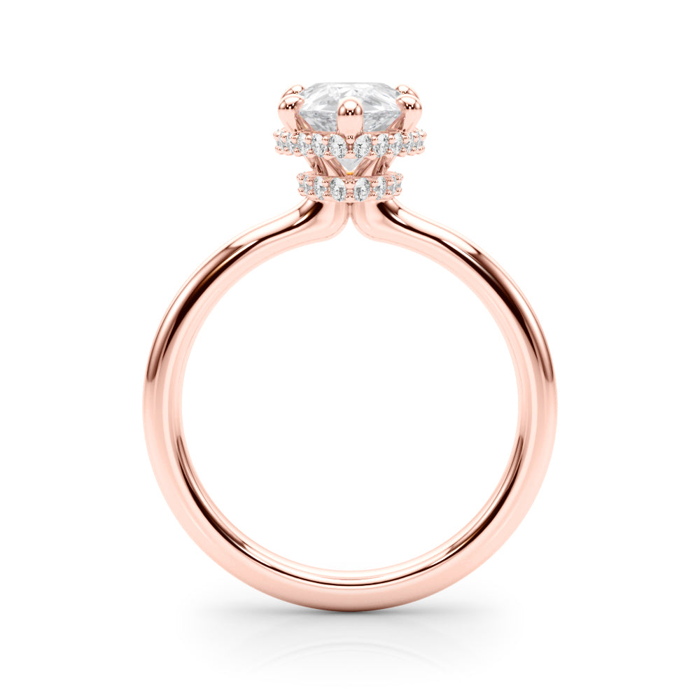 Pear Hidden Halo Lab Grown Diamond Engagement Ring - VS1 D/E/F | 14K & 18K Gold | 14K Rose Gold | Pear Lab Diamond | Picasso Gold & Diamond Chicago