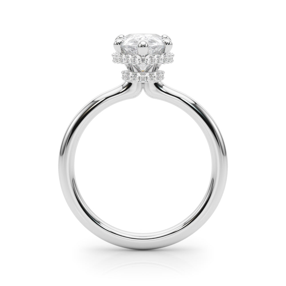 Pear Hidden Halo Lab Grown Diamond Engagement Ring - VS1 D/E/F | 14K & 18K Gold | 14K Rose Gold | Pear Lab Diamond | Picasso Gold & Diamond Chicago