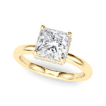 Princess Cut Hidden Halo Lab Grown Diamond Engagement Ring - VS1 D/E/F | 14K & 18K Gold | 14K White Gold | Princess Cut Lab Diamond | Picasso Gold & Diamond Chicago