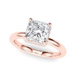 Princess Cut Hidden Halo Lab Grown Diamond Engagement Ring - VS1 D/E/F | 14K & 18K Gold | 14K White Gold | Princess Cut Lab Diamond | Picasso Gold & Diamond Chicago
