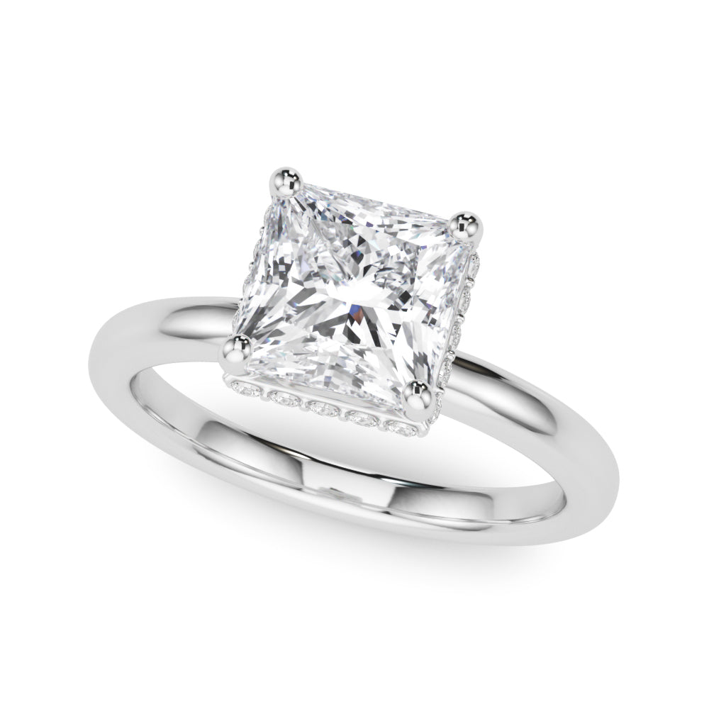 Princess Cut Hidden Halo Lab Grown Diamond Engagement Ring - VS1 D/E/F | 14K & 18K Gold | 14K White Gold | Princess Cut Lab Diamond | Picasso Gold & Diamond Chicago