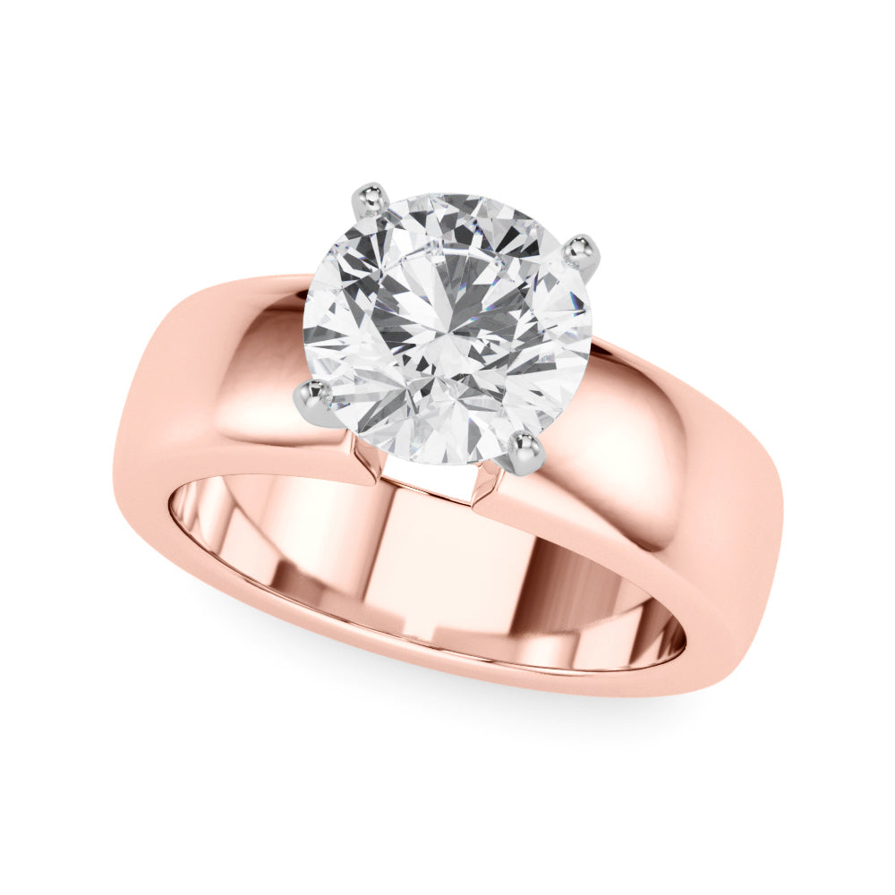 Round Solitaire Lab Grown Diamond Engagement Ring - VS1 D/E/F | 14K & 18K Gold | 14K Yellow Gold | Round Lab Diamond | Picasso Gold & Diamond Chicago