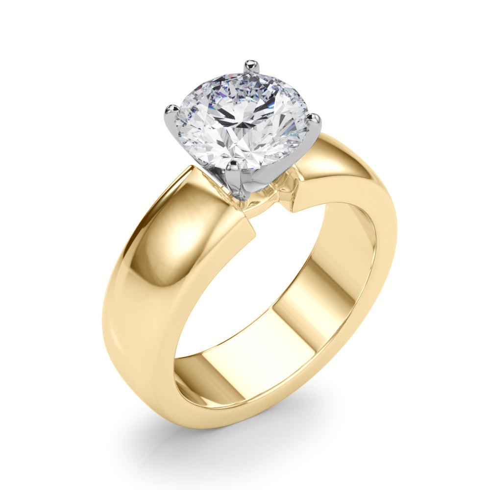 Round Solitaire Lab Grown Diamond Engagement Ring - VS1 D/E/F | 14K & 18K Gold | 14K Yellow Gold | Round Lab Diamond | Picasso Gold & Diamond Chicago