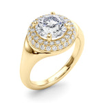 Round Halo Lab Grown Diamond Engagement Ring - VS1 D/E/F | 14K & 18K Gold | 14K White Gold | Round Lab Diamond | Picasso Gold & Diamond Chicago