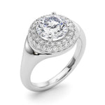 Round Halo Lab Grown Diamond Engagement Ring - VS1 D/E/F | 14K & 18K Gold | 14K Yellow Gold | Round Lab Diamond | Picasso Gold & Diamond Chicago
