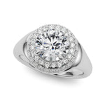 Round Halo Lab Grown Diamond Engagement Ring - VS1 D/E/F | 14K & 18K Gold | 14K White Gold | Round Lab Diamond | Picasso Gold & Diamond Chicago