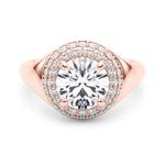 Round Halo Lab Grown Diamond Engagement Ring - VS1 D/E/F | 14K & 18K Gold | 14K Yellow Gold | Round Lab Diamond | Picasso Gold & Diamond Chicago