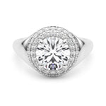 Round Halo Lab Grown Diamond Engagement Ring - VS1 D/E/F | 14K & 18K Gold | 14K Rose Gold | Round Lab Diamond | Picasso Gold & Diamond Chicago
