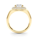 Round Halo Lab Grown Diamond Engagement Ring - VS1 D/E/F | 14K & 18K Gold | 14K Rose Gold | Round Lab Diamond | Picasso Gold & Diamond Chicago