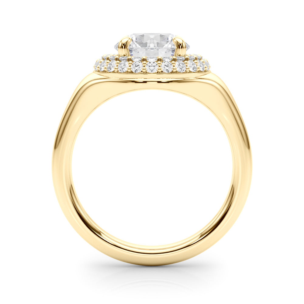 Round Halo Lab Grown Diamond Engagement Ring - VS1 D/E/F | 14K & 18K Gold | 14K Rose Gold | Round Lab Diamond | Picasso Gold & Diamond Chicago