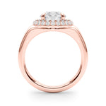 Round Halo Lab Grown Diamond Engagement Ring - VS1 D/E/F | 14K & 18K Gold | 14K Rose Gold | Round Lab Diamond | Picasso Gold & Diamond Chicago