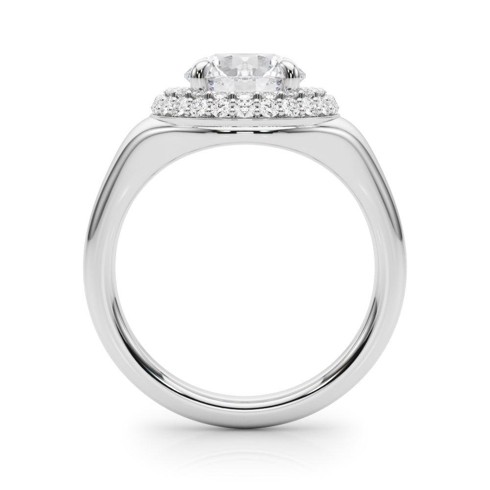 Round Halo Lab Grown Diamond Engagement Ring - VS1 D/E/F | 14K & 18K Gold | 14K Rose Gold | Round Lab Diamond | Picasso Gold & Diamond Chicago