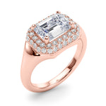 Emerald Cut Halo Lab Grown Diamond Engagement Ring - VS1 D/E/F | 14K & 18K Gold | 14K Yellow Gold | Emerald Cut Lab Diamond | Picasso Gold & Diamond Chicago