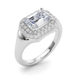 Emerald Cut Halo Lab Grown Diamond Engagement Ring - VS1 D/E/F | 14K & 18K Gold | 14K Yellow Gold | Emerald Cut Lab Diamond | Picasso Gold & Diamond Chicago
