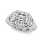 Emerald Cut Halo Lab Grown Diamond Engagement Ring - VS1 D/E/F | 14K & 18K Gold | 14K White Gold | Emerald Cut Lab Diamond | Picasso Gold & Diamond Chicago