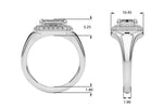 Emerald Cut Halo Lab Grown Diamond Engagement Ring - VS1 D/E/F | 14K & 18K Gold | 18K White Gold | Emerald Cut Lab Diamond | Picasso Gold & Diamond Chicago