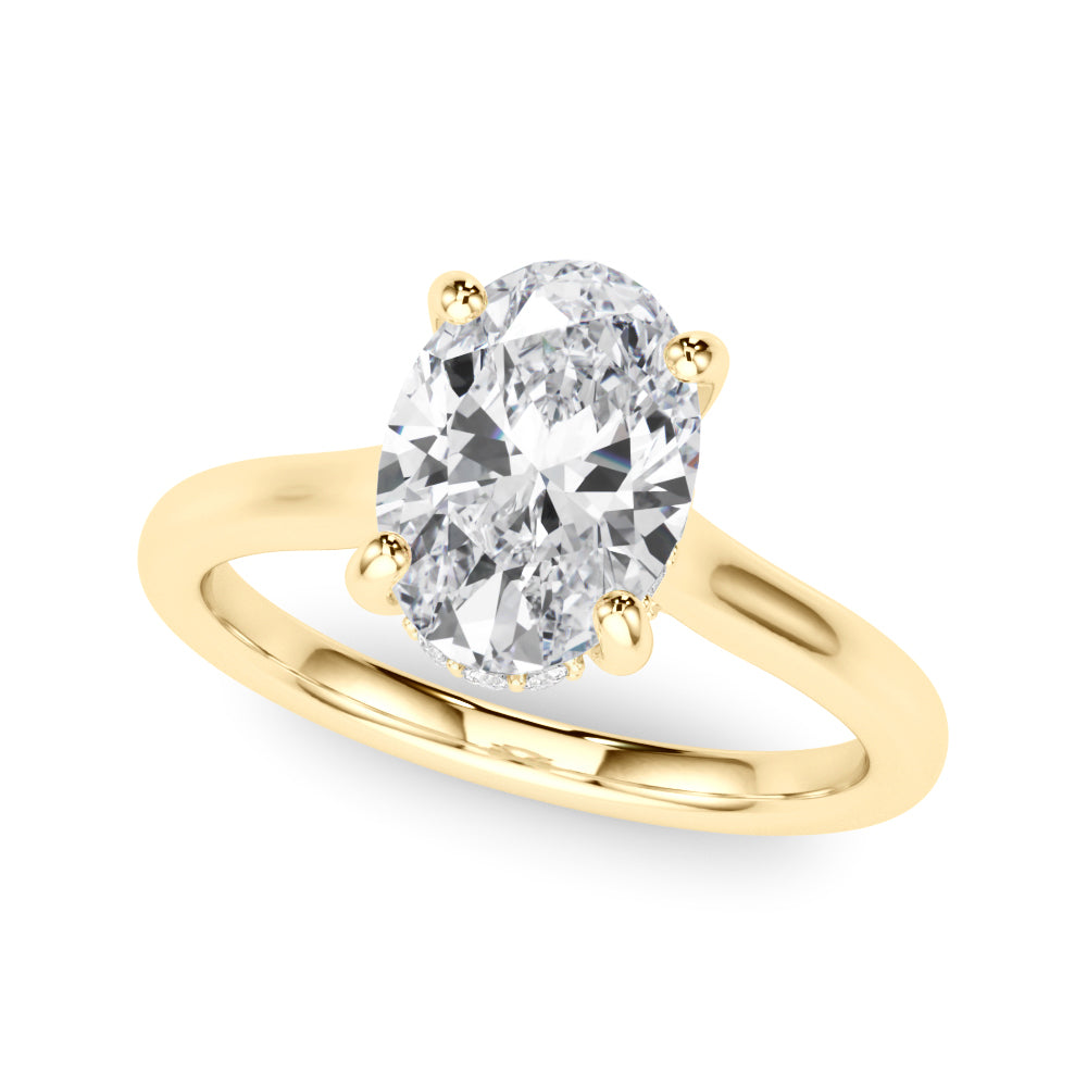 Oval Hidden Halo Lab Grown Diamond Engagement Ring - VS1 D/E/F | 14K & 18K Gold | 14K White Gold | Oval Lab Diamond | Picasso Gold & Diamond Chicago