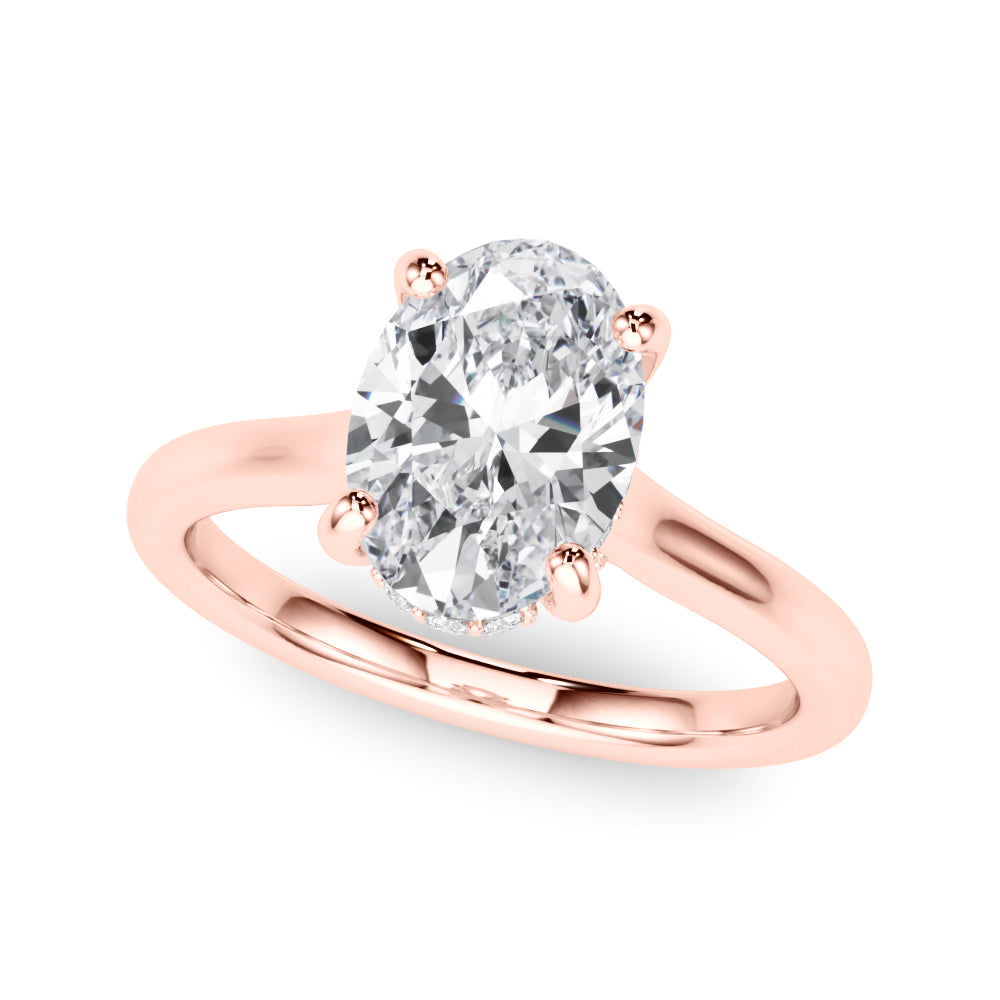 Oval Hidden Halo Lab Grown Diamond Engagement Ring - VS1 D/E/F | 14K & 18K Gold | 14K White Gold | Oval Lab Diamond | Picasso Gold & Diamond Chicago