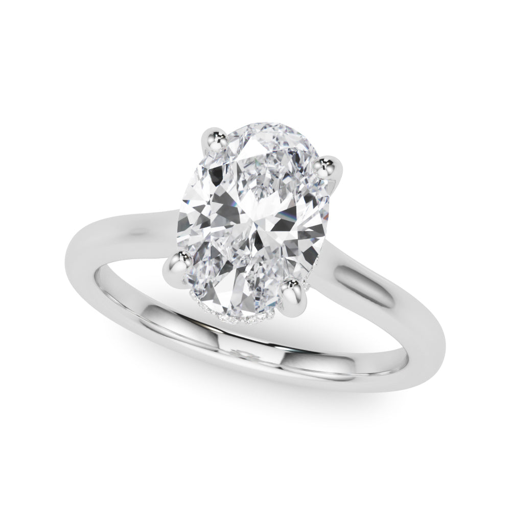 Oval Hidden Halo Lab Grown Diamond Engagement Ring - VS1 D/E/F | 14K & 18K Gold | 14K White Gold | Oval Lab Diamond | Picasso Gold & Diamond Chicago