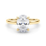 Oval Hidden Halo Lab Grown Diamond Engagement Ring - VS1 D/E/F | 14K & 18K Gold | 14K Yellow Gold | Oval Lab Diamond | Picasso Gold & Diamond Chicago