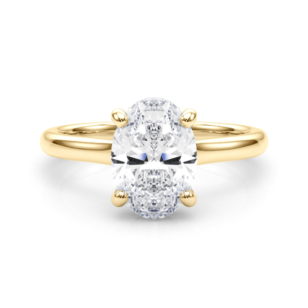 Oval Hidden Halo Lab Grown Diamond Engagement Ring - VS1 D/E/F | 14K & 18K Gold | 14K Yellow Gold | Oval Lab Diamond | Picasso Gold & Diamond Chicago