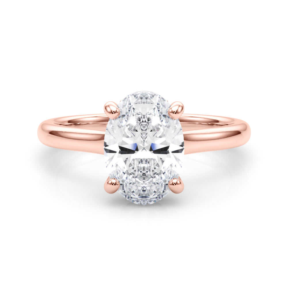 Oval Hidden Halo Lab Grown Diamond Engagement Ring - VS1 D/E/F | 14K & 18K Gold | 14K Yellow Gold | Oval Lab Diamond | Picasso Gold & Diamond Chicago