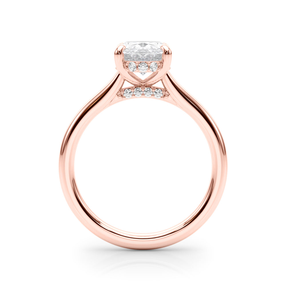 Oval Hidden Halo Lab Grown Diamond Engagement Ring - VS1 D/E/F | 14K & 18K Gold | 14K Rose Gold | Oval Lab Diamond | Picasso Gold & Diamond Chicago