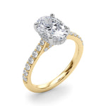 Oval Hidden Halo Lab Grown Diamond Engagement Ring - VS1 D/E/F | 14K & 18K Gold | 14K White Gold | Oval Lab Diamond | Picasso Gold & Diamond Chicago
