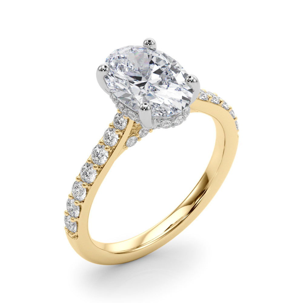 Oval Hidden Halo Lab Grown Diamond Engagement Ring - VS1 D/E/F | 14K & 18K Gold | 14K White Gold | Oval Lab Diamond | Picasso Gold & Diamond Chicago