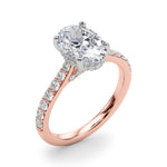 Oval Hidden Halo Lab Grown Diamond Engagement Ring - VS1 D/E/F | 14K & 18K Gold | 14K Yellow Gold | Oval Lab Diamond | Picasso Gold & Diamond Chicago