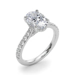 Oval Hidden Halo Lab Grown Diamond Engagement Ring - VS1 D/E/F | 14K & 18K Gold | 14K Yellow Gold | Oval Lab Diamond | Picasso Gold & Diamond Chicago