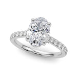 Oval Hidden Halo Lab Grown Diamond Engagement Ring - VS1 D/E/F | 14K & 18K Gold | 14K White Gold | Oval Lab Diamond | Picasso Gold & Diamond Chicago
