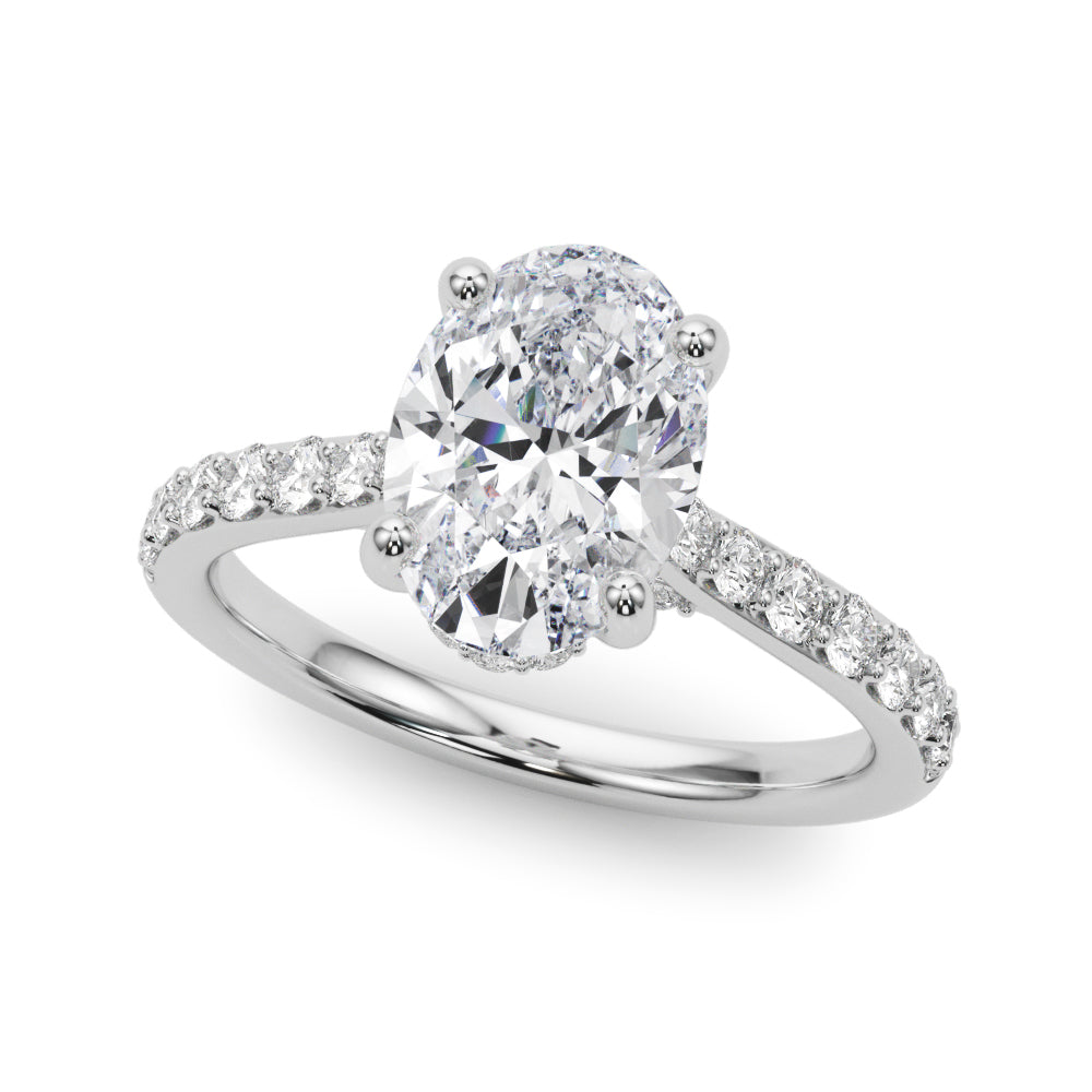 Oval Hidden Halo Lab Grown Diamond Engagement Ring - VS1 D/E/F | 14K & 18K Gold | 14K White Gold | Oval Lab Diamond | Picasso Gold & Diamond Chicago