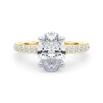Oval Hidden Halo Lab Grown Diamond Engagement Ring - VS1 D/E/F | 14K & 18K Gold | 14K Yellow Gold | Oval Lab Diamond | Picasso Gold & Diamond Chicago