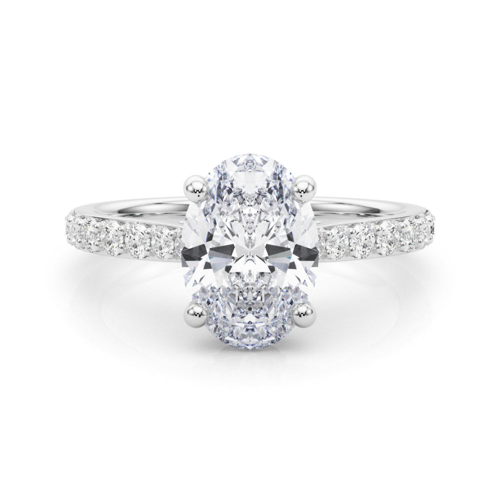 Oval Hidden Halo Lab Grown Diamond Engagement Ring - VS1 D/E/F | 14K & 18K Gold | 14K Rose Gold | Oval Lab Diamond | Picasso Gold & Diamond Chicago