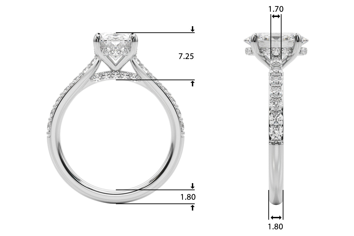 Oval Hidden Halo Lab Grown Diamond Engagement Ring - VS1 D/E/F | 14K & 18K Gold | 18K White Gold | Oval Lab Diamond | Picasso Gold & Diamond Chicago
