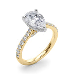 Pear Shape Hidden Halo Lab Grown Diamond Engagement Ring - VS1 D/E/F | 14K & 18K Gold | 14K White Gold | Pear Shape Lab Diamond | Picasso Gold & Diamond Chicago